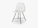 3D Dining Chair - Un-upholstered Center Black base, White Cloud shell