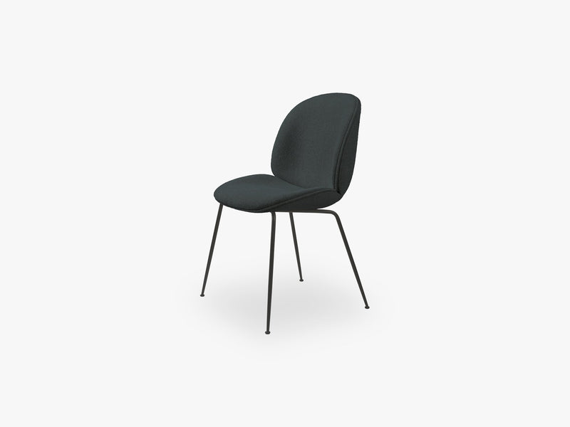 Beetle Dining Chair (Fully), Black Matt, Grp 02, Light Bouclé, GUBI (028)