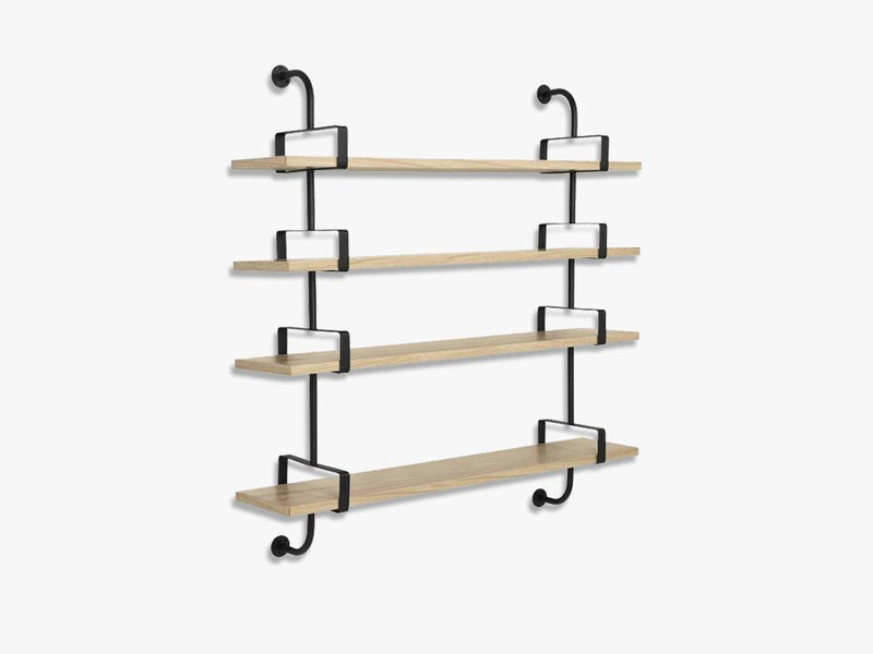 Démon Shelf - 2 Brackets - 95 cm 4 shelves, Oak shell