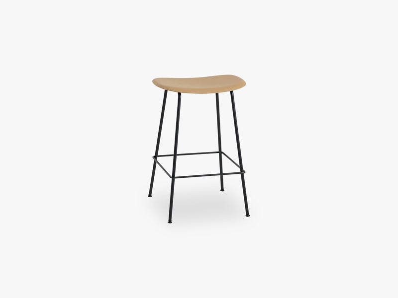 Fiber Bar Stool - Tube Base H: 65 Cm, Ochre/Black