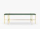 TS Console - 1 rack Brass base, glass dusty green top