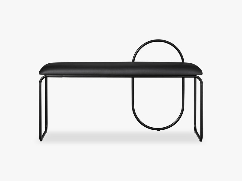 ANGUI bench, Black leather