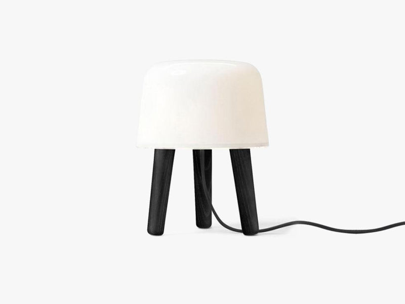 Milk Table Lamp - NA1, Black legs & black cord