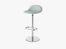 3D Bar Stool - Un-upholstered - 75 cm Swivel Chrome base, Nightfall Blue shell