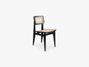 C-Chair Dining Chair - All French Cane, Black Stained Oak Matt Lacquered