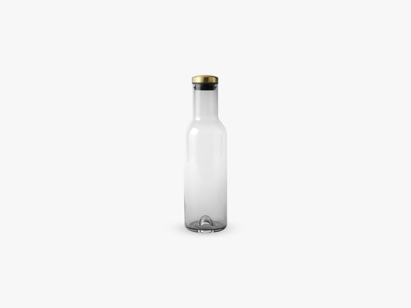 Bottle Carafe 1L w Lid, Smoke/Brass