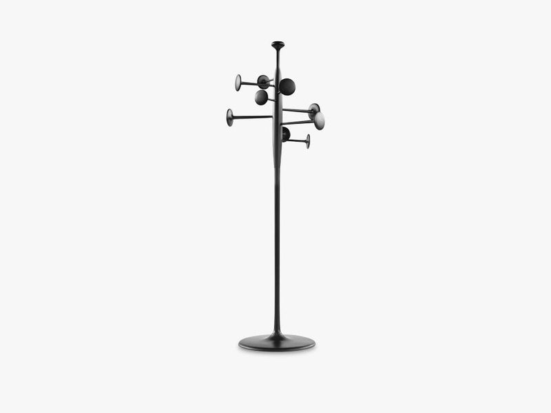 Trumpet Coat Stand, Black Powdercoated Partly Recycled Aluminium