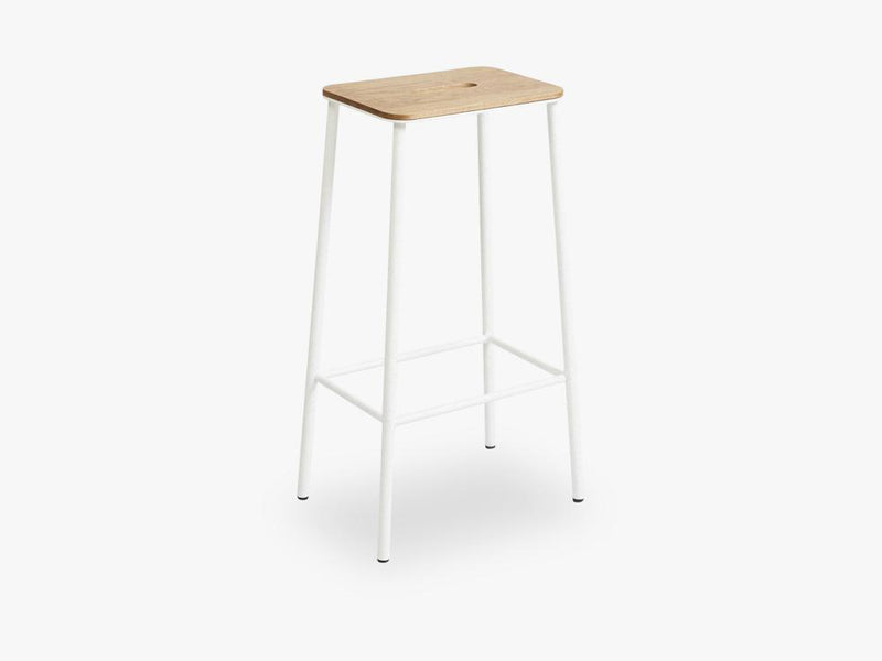 Adam Stool H76, Matt White Leather