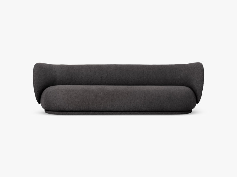 Rico 4-Seater Sofa - Bouclet, Warm Dark Grey