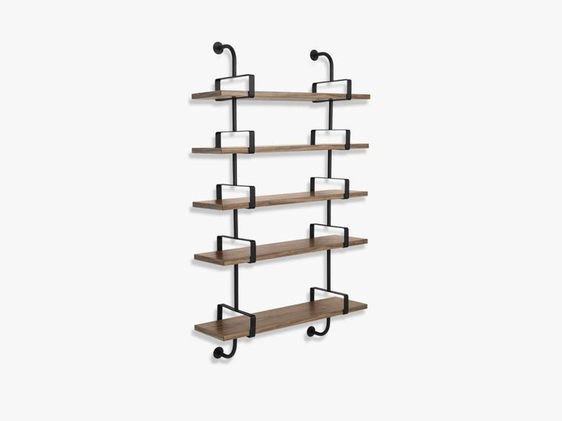 Démon Shelf - 2 Brackets - 155 cm 5 shelves, Walnut shell