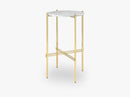 TS Console - Round - Dia 40 Brass base, marble white top