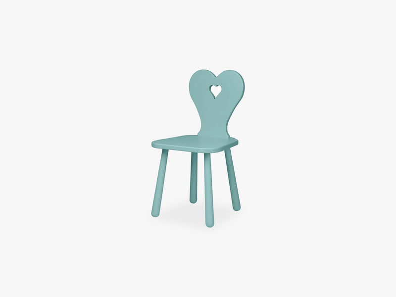 Heart Kids Chair, Canal Green