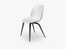 Beetle Dining Chair - Un-upholstered Smoked Oak base, White shell
