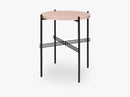TS Coffee Table - Dia 40 Black base, glass vintage red top