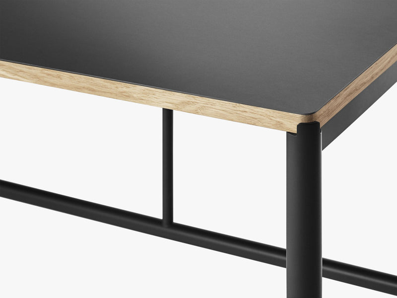 Mies Dining Table M1, Black/Black Linoleum Oak