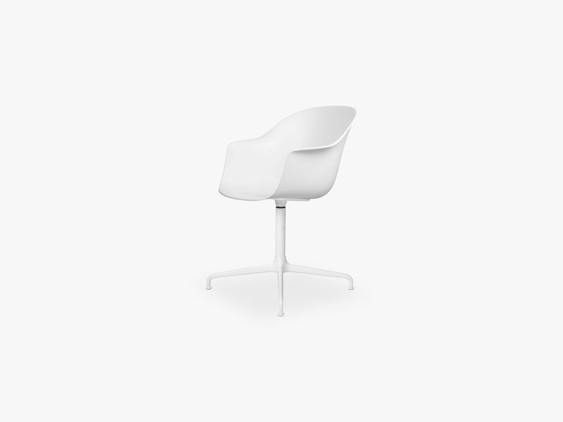 Bat Meeting Chair - Skal m 4-star base - Soft White Semi Matt Base, Soft White