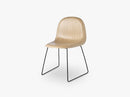 3D Dining Chair - Un-upholstered Sledge Black base, Oak shell
