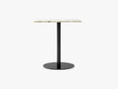 Harbour Column Dining Table 60x70 - Off White Marble Tabletop with Black Base