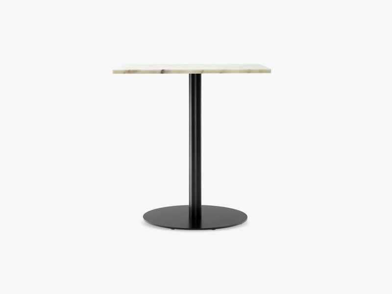 Harbour Column Dining Table 60x70 - Off White Marble Tabletop with Black Base