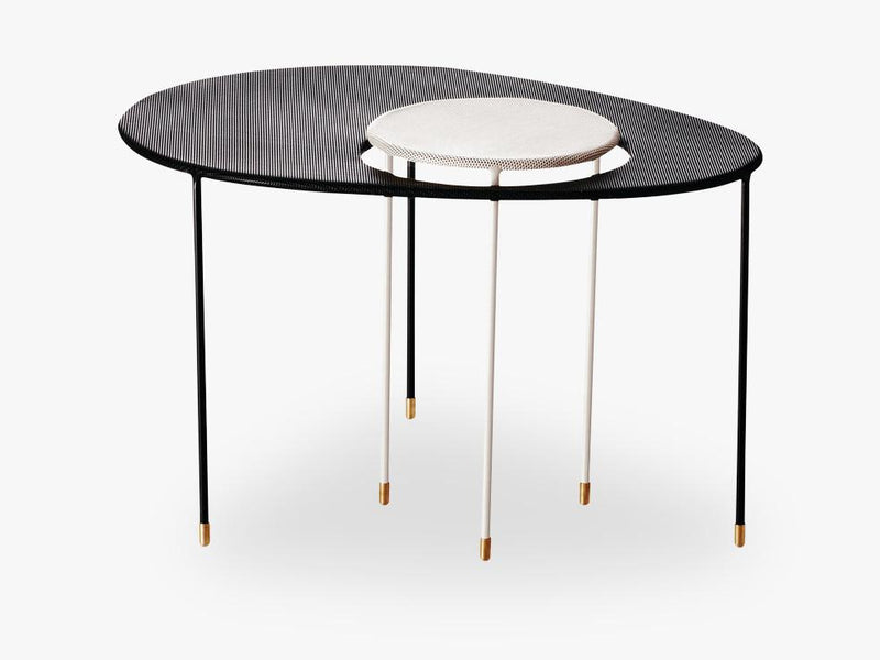 Kangourou Coffee Table, Black base, Black/White top