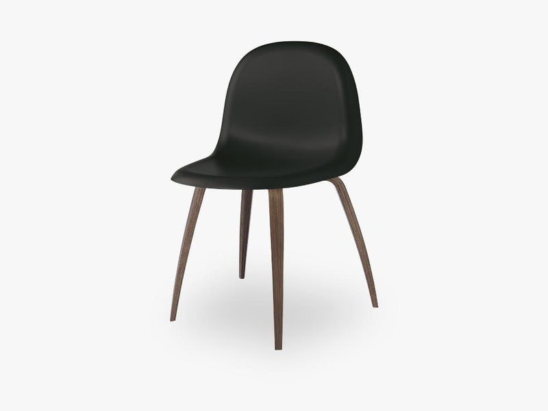 3D Dining Chair - Un-upholstered American Walnut base, Midnight Black shell