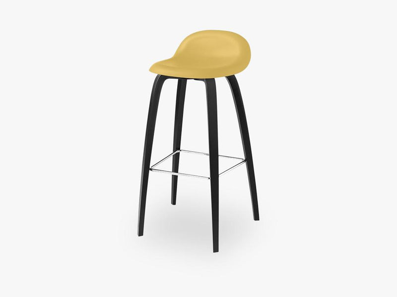 3D Bar Stool - Un-upholstered - 75 cm Black Stained Beech base, Venetian Gold shell