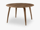 GUBI Dining Table - Round - Dia120, Walnut base, Walnut top