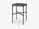 TS Coffee Table - Dia 40 Black base, Marble green top
