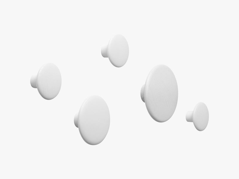 The Dots Coat Hooks / Set Of 5, White