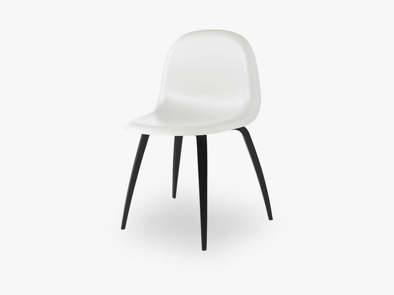 3D Dining Chair - Un-upholstered Black Stained Beech base, White Cloud shell