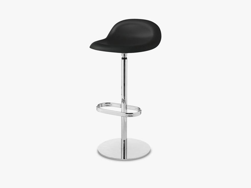 3D Bar Stool - Un-upholstered - 75 cm Swivel Chrome base, Midnight Black shell