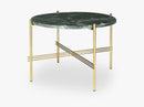 TS Coffee Table - Dia 55 Brass base, marble green top