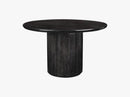 Moon Dining Table  Round -  Ø120 - Veneer, Black/ Brown Stained, Matt lacquered