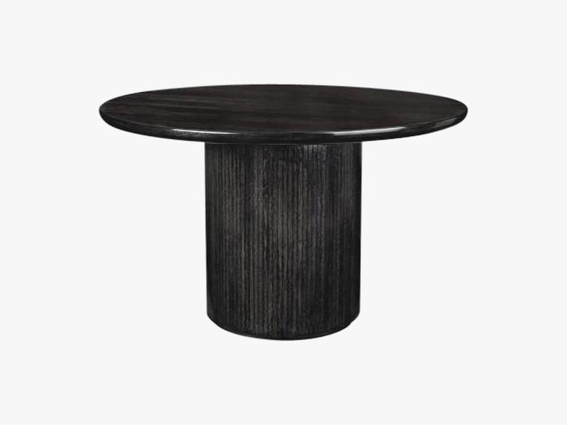 Moon Dining Table  Round -  Ø120 - Veneer, Black/ Brown Stained, Matt lacquered