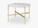 TS Coffee Table - Dia 55 Brass base, marble white top
