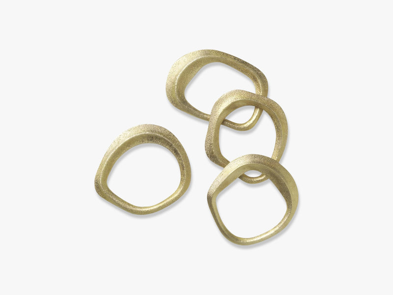 Flow Napkin Rings - Set of 4, Brass