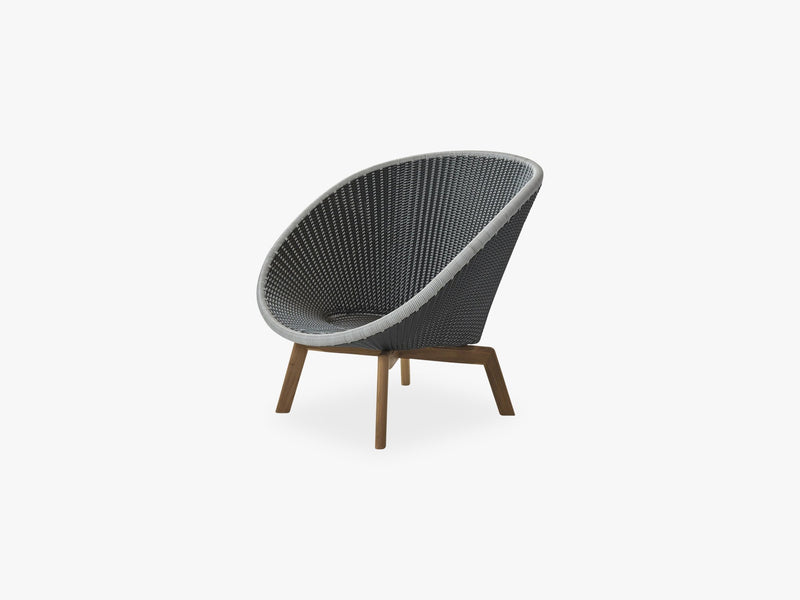 Peacock Loungestol M/Teak Ben, Grey/Light Grey