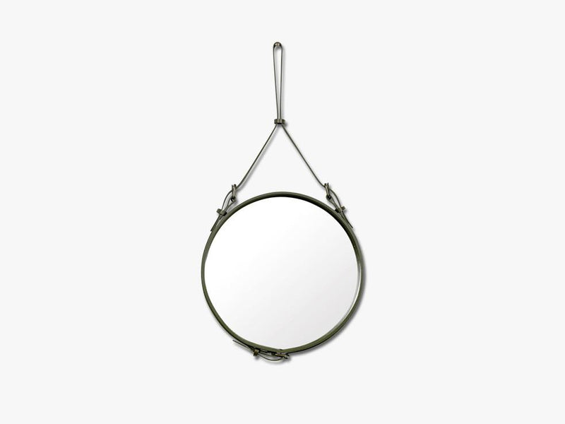 Adnet Wall Mirror - Circular, Olive