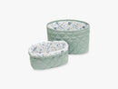 Quilted Storage Basket Set of Two, Misty Green