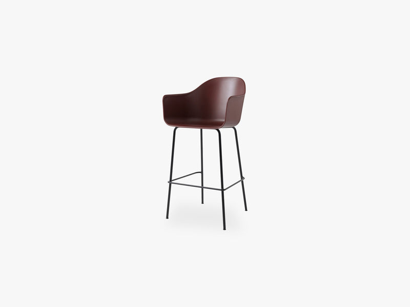 Harbour Chair - Bar, Black Steel Base/Burned Red Shell