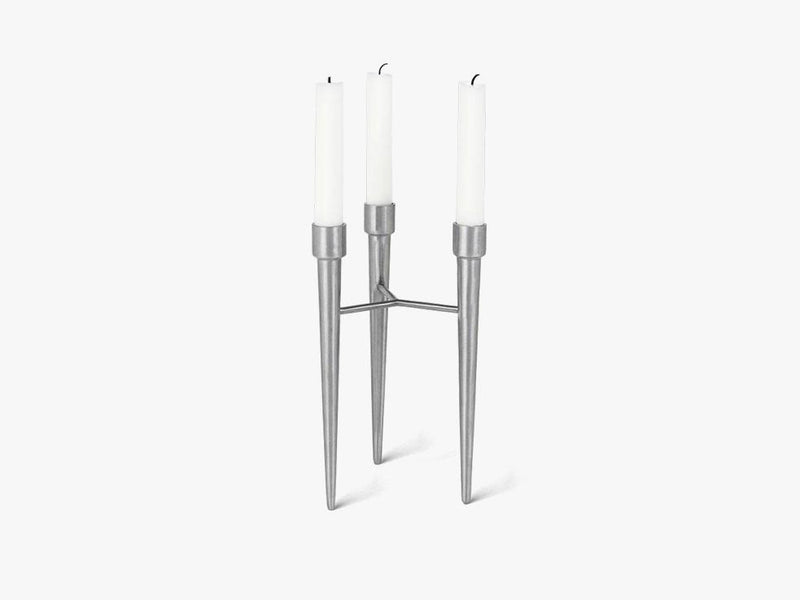 Spike Candleholder, Matt aluminium