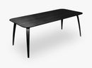 GUBI Dining Table - Rectangular - 100x200, Black Stained Ash base, Black Stained Ash top
