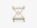 Trolley, golden w/black glass