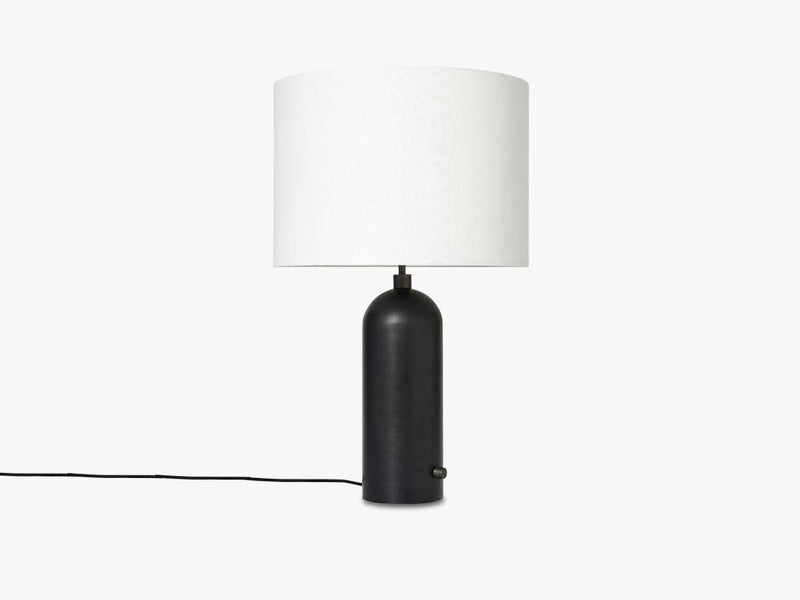 Gravity Table Lamp Large - Blackened Steel base, White shade