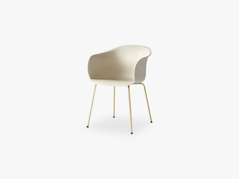 Elefy Chair JH28 Soft Beige, Brass tube base