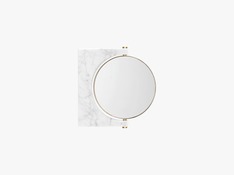 Pepe Marble Mirror Wall, Brass/White