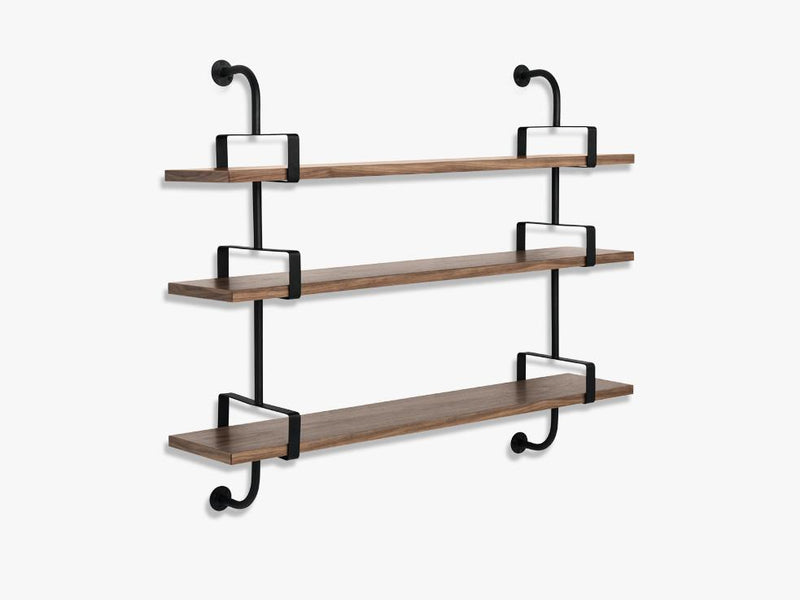 Démon Shelf - 2 Brackets - 155 cm 3 shelves, Walnut shell