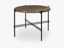 TS Coffee Table - Dia 55 Black base, marble brown top