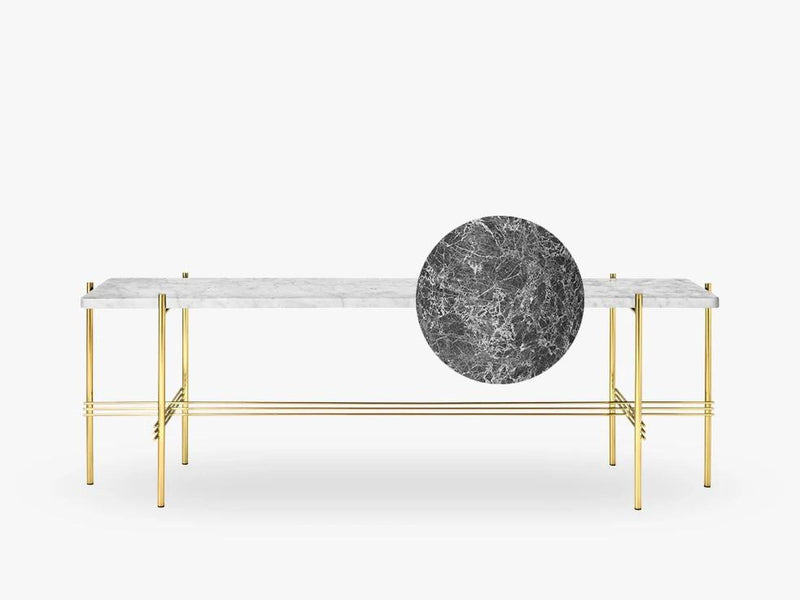 TS Console - 1 rack brass base, marble grey top