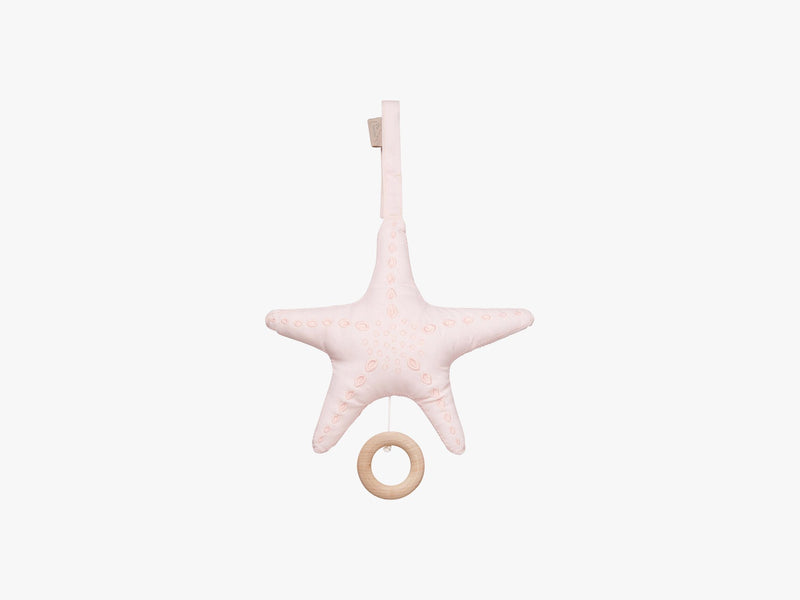 Music Mobile Starfish w/ velcro loop, Soft Pink